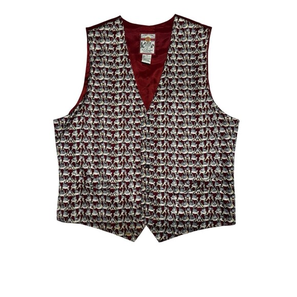 90s Vintage Looney Tunes‎ Bugs Bunny All Over Print Silk Vest Size Medium READ - Picture 1 of 16